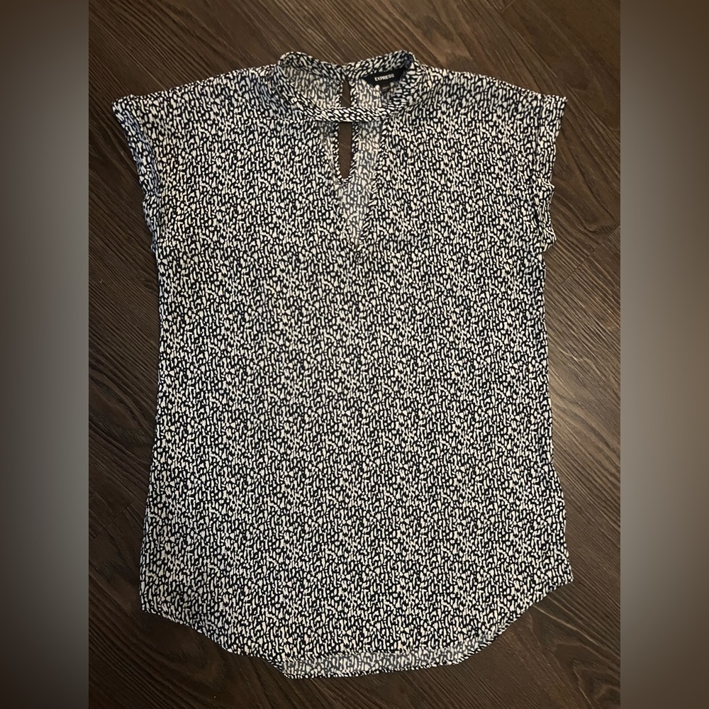Express Black & White Blouse
